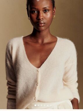 Sezane Barry Cardigan Ecru Size Medium